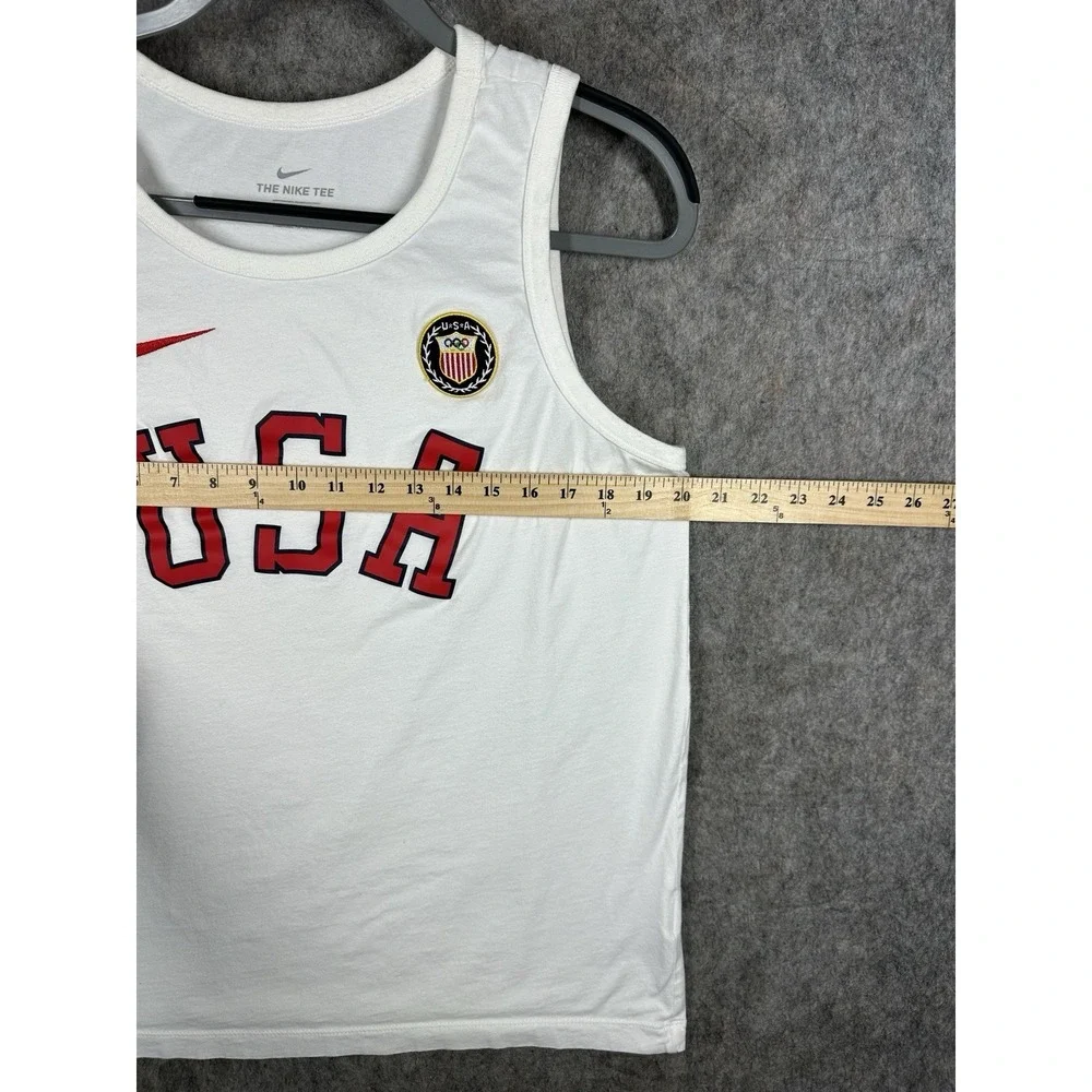 Nike Team USA Olympic Tank Top Mens L White USA Organic Cotton CN1537-100